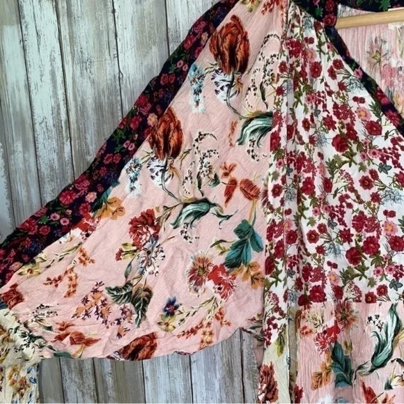 Umgee Hippie Dippie Boho Mixed Print Peasant Dress - Picture 6 of 7